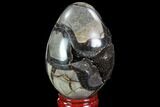 Septarian Dragon Egg Geode - Black Crystals #88355-2